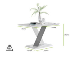 Furniturebox Uk Monza 4 White/grey Dining Table & 4 Grey Milan Black Leg Chairs - thumbnail 6