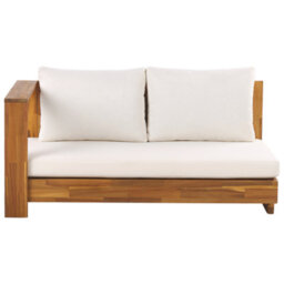 Beliani Garden Corner Sofa With Table 5 Seater Marettimo Right Hand Certified Acacia Wood Brown - thumbnail 8