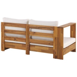Beliani Garden Corner Sofa With Table 5 Seater Marettimo Right Hand Certified Acacia Wood Brown - thumbnail 9