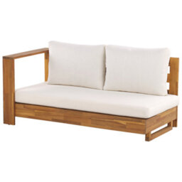 Beliani Garden Corner Sofa With Table 5 Seater Marettimo Right Hand Certified Acacia Wood Brown - thumbnail 7