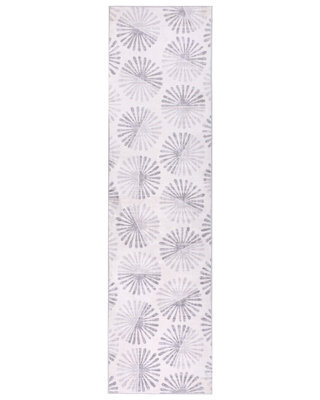 Wyld And Coco Off-White Abstract Runner Rug 80 X 300 Cm Anti-Slip Hallway Runner - image 1
