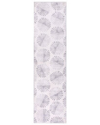Wyld And Coco Off-White Abstract Runner Rug 80 X 300 Cm Anti-Slip Hallway Runner - thumbnail 1