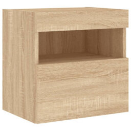 Walplus Tv Wall Cabinet With Led Lights Sonoma Oak 40X30X40 Cm - thumbnail 3