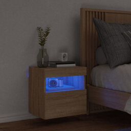 Walplus Tv Wall Cabinet With Led Lights Sonoma Oak 40X30X40 Cm - thumbnail 4