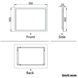 Probaty Bathrooms Led Illuminated Mirror Dimmable 900X660mm,hand Sweep Sensor Switch With Anti-Fog, Backlit Wall Vanity Mirror - thumbnail 3