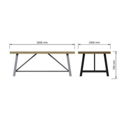 FWSTYLE Modern Industrial Driftwood Solid Pine 2M Dining Table - thumbnail 6