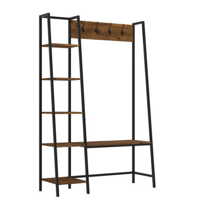 LPD Ealing Large Hallway Unit - Vintage Chic With Rustic Wood & Sleek Black Metal Frame W 111 X L 40 X H 171 Cm - image 1