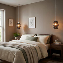 Happy Homewares Smoked Ribbed Glass Pendant Lamp Shade With Stacked Multi-Tiered Shape - thumbnail 5