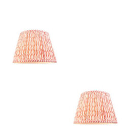 Loops Elegant Handcrafted Coral Pink Tapered Lamp Shades - 2 Pack For Stylish Home Decor
