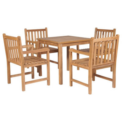 Berkfield 5 Piece Outdoor Dining Set Solid Teak Wood - image 1
