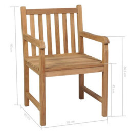 Berkfield 5 Piece Outdoor Dining Set Solid Teak Wood - thumbnail 9