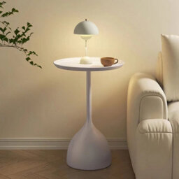 White Small End Table For Living Room Durable Powder Coated Iron Design - thumbnail 3