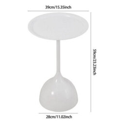 White Small End Table For Living Room Durable Powder Coated Iron Design - thumbnail 2