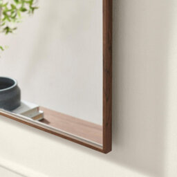 Furniturebox Uk Inga Walnut Wood Long Rectangle 120X80Cm Wall Mirror - thumbnail 5