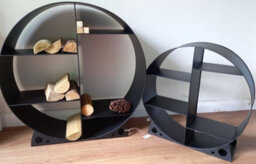 Inspirational Gifting Large Steel Round Log Store & Shelves Metal Log Holder Log Storage In Black 80Cm - thumbnail 4