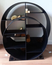 Inspirational Gifting Large Steel Round Log Store & Shelves Metal Log Holder Log Storage In Black 80Cm - thumbnail 5