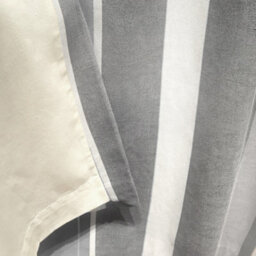 Fusion Whitworth Stripe Grey Fully Lined 100% Cotton Eyelet Curtains - thumbnail 4