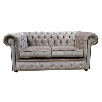 Chesterfield 2 Seater Sofa Settee Pastiche Mink Velvet In Classic Style - image 1