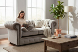 Chesterfield 2 Seater Sofa Settee Pastiche Mink Velvet In Classic Style - thumbnail 6