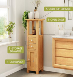 Hallowood Furniture Waverly Oak Open Top Tower Cabinet - thumbnail 6