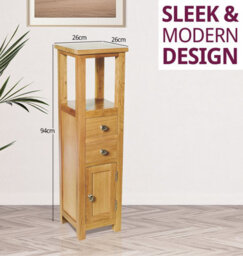 Hallowood Furniture Waverly Oak Open Top Tower Cabinet - thumbnail 3
