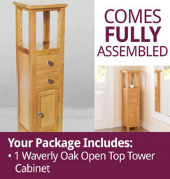 Hallowood Furniture Waverly Oak Open Top Tower Cabinet - thumbnail 7