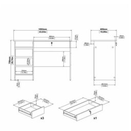 Wyld Haus Billabong White 4-Drawer Wooden Desk - thumbnail 8