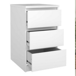 Wyld Haus Budapest 3-Piece White Wooden Bedroom Set With Wardrobe, Tall Chest And Bedside - thumbnail 5