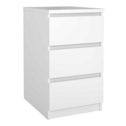 Wyld Haus Budapest 3-Piece White Wooden Bedroom Set With Wardrobe, Tall Chest And Bedside - thumbnail 4