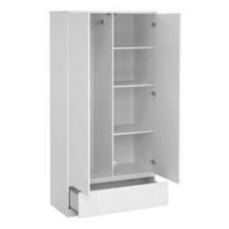 Wyld Haus Budapest 3-Piece White Wooden Bedroom Set With Wardrobe, Tall Chest And Bedside - thumbnail 7