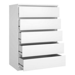 Wyld Haus Budapest 3-Piece White Wooden Bedroom Set With Wardrobe, Tall Chest And Bedside - thumbnail 9