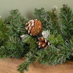 Samuel Alexander 270Cm (9Ft) X 25Cm Snow Tipped King Fir Christmas Garland With Pine Cones - thumbnail 4