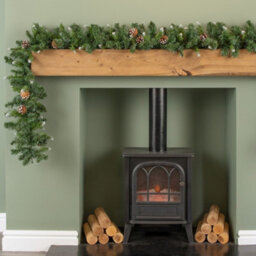 Samuel Alexander 270Cm (9Ft) X 25Cm Snow Tipped King Fir Christmas Garland With Pine Cones - thumbnail 3