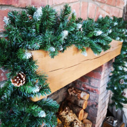 Samuel Alexander 270Cm (9Ft) X 25Cm Snow Tipped King Fir Christmas Garland With Pine Cones