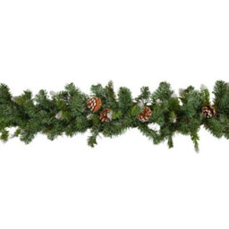 Samuel Alexander 270Cm (9Ft) X 25Cm Snow Tipped King Fir Christmas Garland With Pine Cones - thumbnail 8