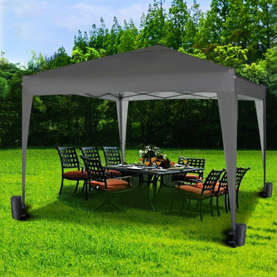 Mcc Direct Gazebo 3X3 Pop Up Garden Party Tent 3M X 3M Marquee Canopy Grey - image 1