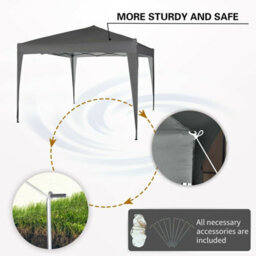 Mcc Direct Gazebo 3X3 Pop Up Grey - thumbnail 5