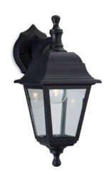 Luminosa Lighting Luminosa Oslo 1 Light Outdoor Wall Lantern - Uplight/downlight Black Resin Ip44, E27