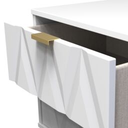 Diamond Ready Assembled Matt White No Effect 2 Drawer Bedside Chest (H)505mm (W)395mm (D)415mm - thumbnail 7