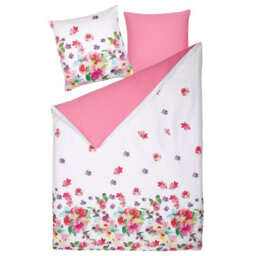 Beliani Duvet Cover Set Larynhill Sateen Cotton 155 X 220 Cm Pink - thumbnail 4