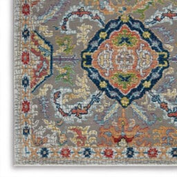 Grey/multicolour Luxurious Floral Persian Traditional Rug For Living Room Bedroom And Dining Room-71 X 244Cm (Runner) - thumbnail 9