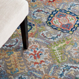 Grey/multicolour Luxurious Floral Persian Traditional Rug For Living Room Bedroom And Dining Room-71 X 244Cm (Runner) - thumbnail 5