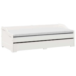 Berkfield Daybed With Trundle Without Mattress Irun White 90X200 Cm - thumbnail 4