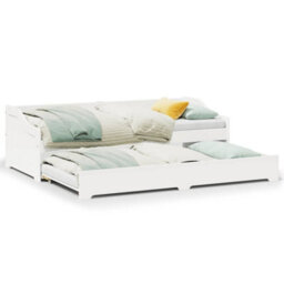 Berkfield Daybed With Trundle Without Mattress Irun White 90X200 Cm - thumbnail 2
