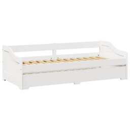 Berkfield Daybed With Trundle Without Mattress Irun White 90X200 Cm - thumbnail 5
