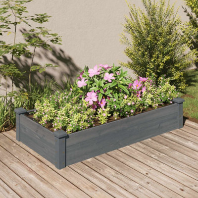 Berkfield Garden Raised Bed With Liner Grey 120X60X25 Cm Solid Wood Fir - image 1