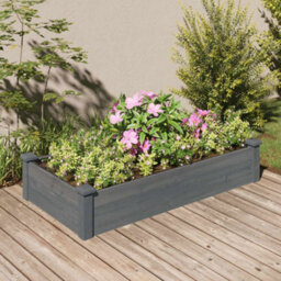 Berkfield Garden Raised Bed With Liner Grey 120X60X25 Cm Solid Wood Fir - thumbnail 1