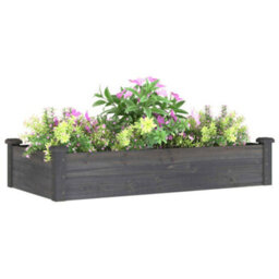 Berkfield Garden Raised Bed With Liner Grey 120X60X25 Cm Solid Wood Fir - thumbnail 3