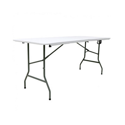 Oypla Heavy Duty Folding Catering Garden Trestle Table - 6Ft, White - image 1