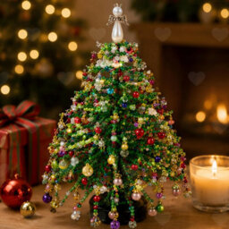 Amorly Diy Beaded Christmas Tree Craft Kit For Adults, Sparkling Tabletop Christmas Decoration, Fun Family Christmas Activity Set - thumbnail 1